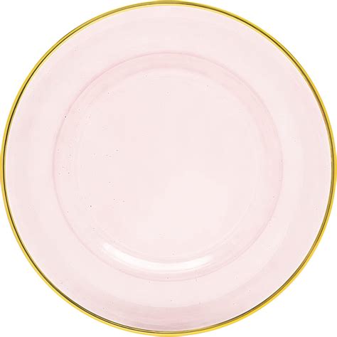 Amazon.com | Vikko Glass Charger, 13 Inch Pink Glass Dinner Plate ...