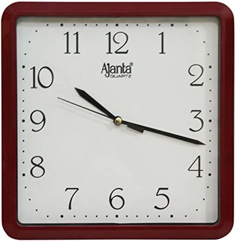 Buy AJANTA WALL CLOCK, ELEGANT & BEAUTIFUL, SQUARE RED & WHITE Online ...