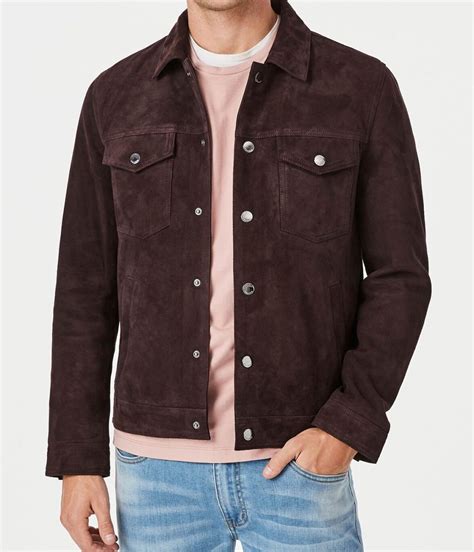 Men's Leather Suede Brown Trucker Jacket - Jackets Masters