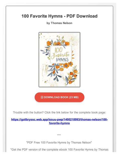 PDF Free 100 Favorite Hymns by Thomas Nelson by KunzeIIdg - Issuu