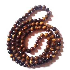 Natural Tiger Eye Mala, (6mm), Lab Certified, Goal Increases, Removes ...