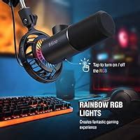 USB Gaming Microphone, FIFINE RGB Dynamic Mic for PC, with Tap-to-Mute ...