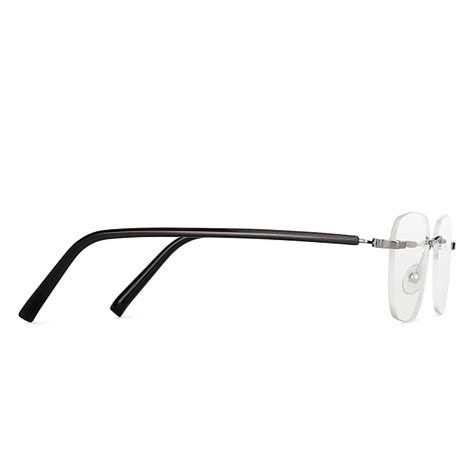 Gunmetal Grey Rimless Square SLEEK STEEL VC E13693-C1 Eyeglasses