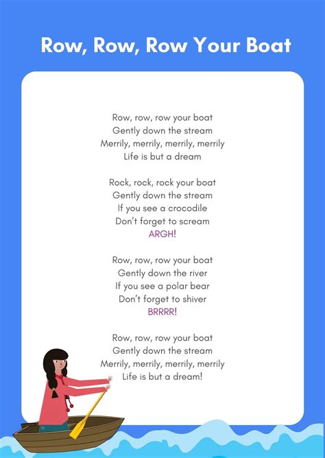 Row Row Row Your Boat Poem Lyrics at vanbraylenblog Blog