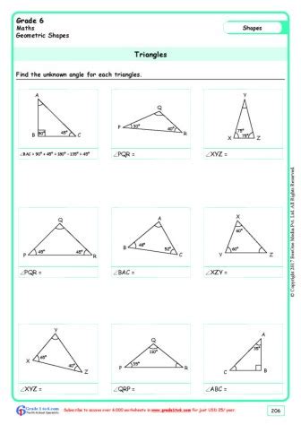 Image result for Grade 6 Math Worksheets Angleeee