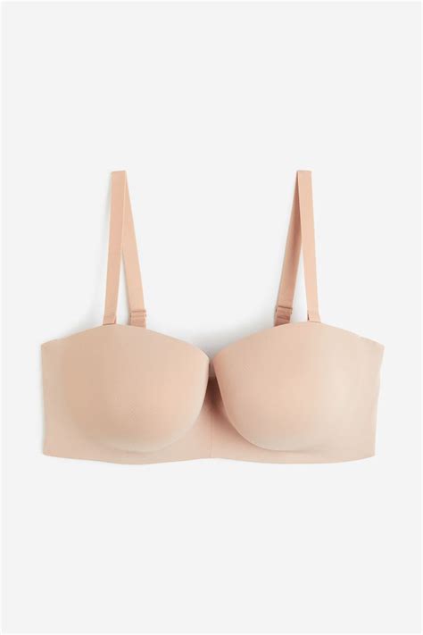 Padded microfibre balconette bra - Beige - Ladies | H&M IN