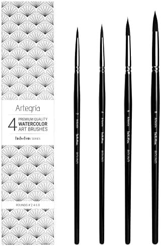 Transon Round Watercolor Detail Paint Brushes Goat Hair 8pcs for ...