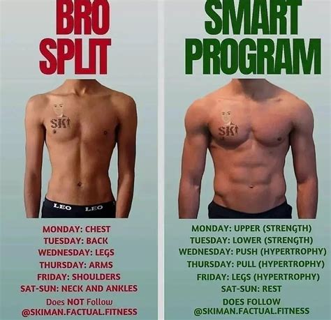 Bro split vs science | Workout splits, Weight training workouts ...