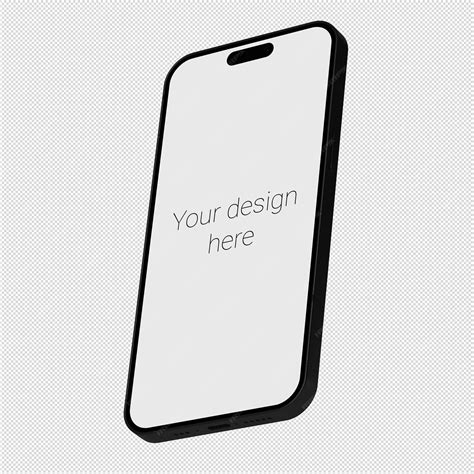 Premium PSD | Mockup in isometric style of black smartphone similar to ...