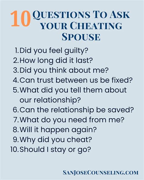 10 Must-Ask Questions for Your Cheating Spouse (2025) - San Jose ...