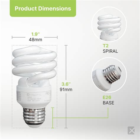 Cfl Single Bulb Fixture Dimensions 7W 2Pin Compact Fluorescent Lamp