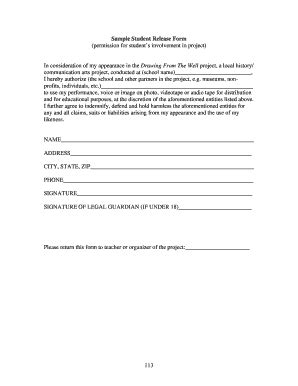 Fillable Online Sample Student Release Form Fax Email Print - pdfFiller