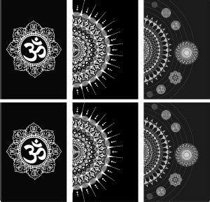 Set of 6 posters rolled in a tube with Om rangoli design and Ethnic ...