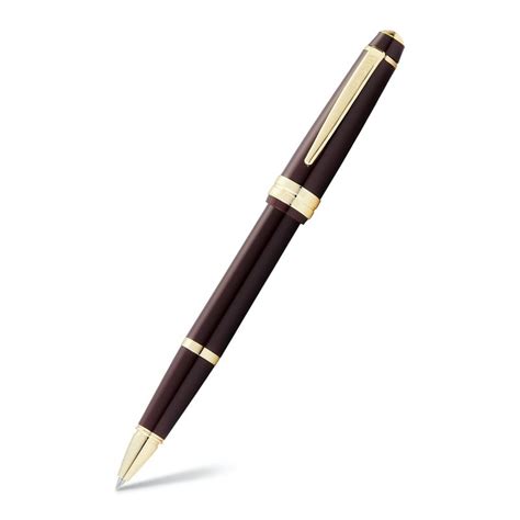 Buy Bailey Light Polished Burgundy Resin and Gold Tone Rollerball Pen ...