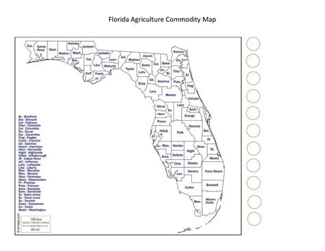 Florida Agriculture Commodity Map to fill in