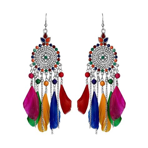 Shining Diva Fashion Latest Stylish Oxidised Feather Earrings for Women ...