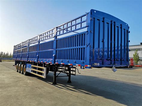 ZW Group 3 Axle 60 Ton Livestock Stake Cargo Transport Semi Trailer ...