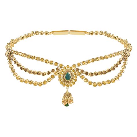 Buy I Jewels Gold Plated Traditional Kundan Stone Adjustable Kamarband ...