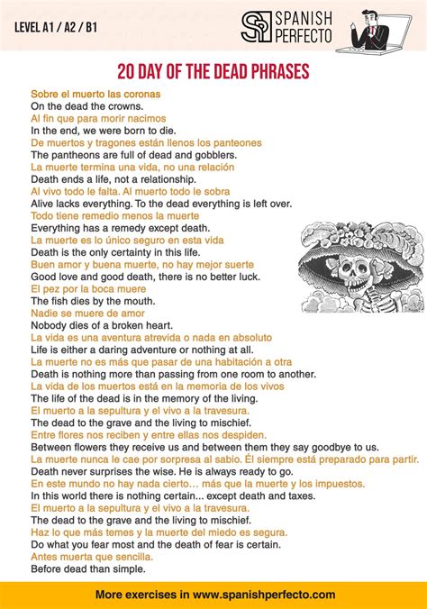 20 Day of the Dead phrases - Spanish Classes in Houston Spanish Perfecto