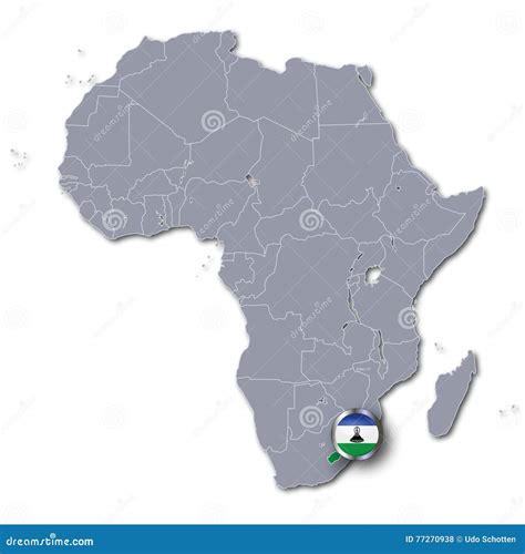 Lesotho Africa Map