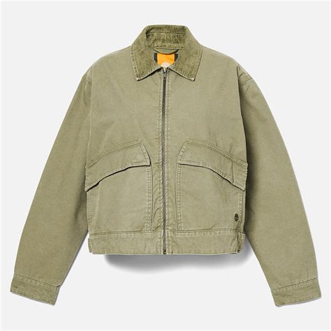 Strafford Bomber Washed Canvas Jacket for Women in Green