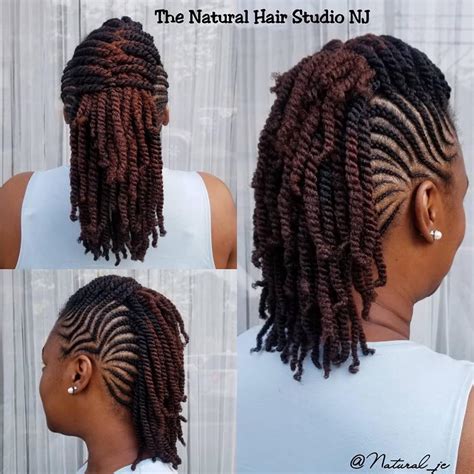 Cornrows Mohawk w/ Double Strand Twists by @Natural_jc . . . . . . # ...