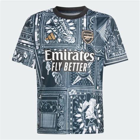 adidas Arsenal Ian Wright Pre-Match Jersey Kids - Black | Free Shipping ...