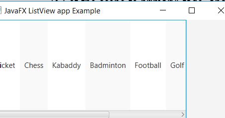 JavaFX ListView Tutorial 的图像结果