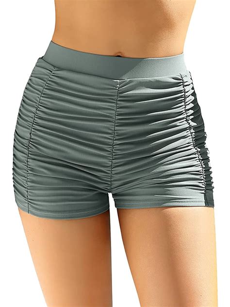 Charmo Womens Swim Shorts High Waisted Tummy Control Swimsuit Bottoms ...