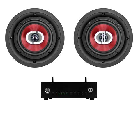 CIC Audio-300系列功放音箱套装（1台2.1声道智能功放、2只300系列Hi-Fi级6.5寸可旋转高音吸顶音箱、1卷白色扁形音箱线 ...