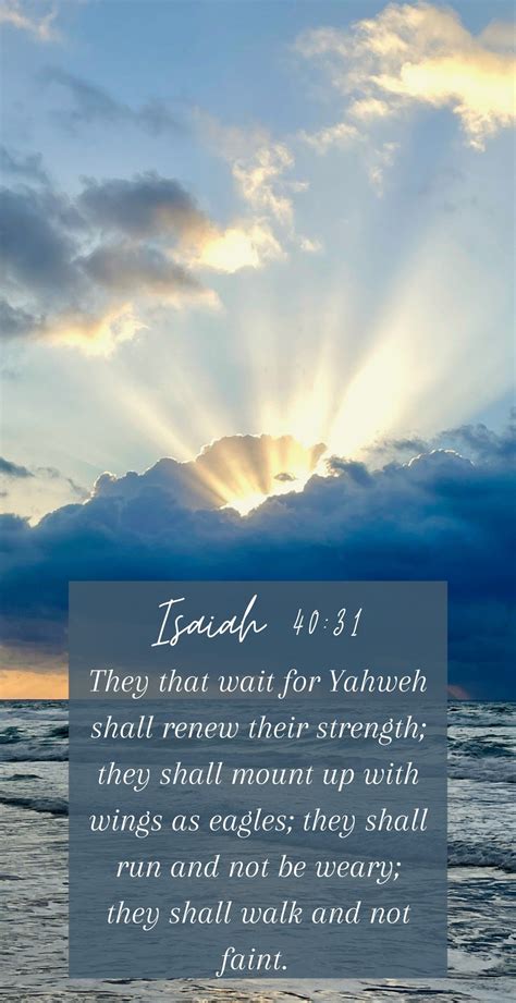 Isaiah 40:31"They that wait for Yahweh shall renew their strength; they ...