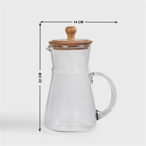 Buy Mirage Glass Pitcher with Wood Lid - 1L from Home Centre at just ...