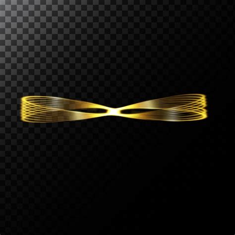 Vector abstract illustration of a light effect in the shape of a golden ...