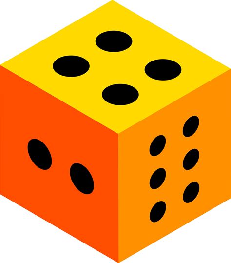 Isolated orange shiny dice isometic icon. 24870034 Vector Art at Vecteezy