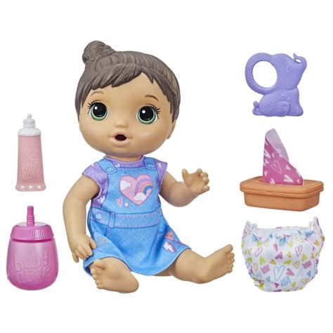 Buy Baby Alive 12 Inch Change Play Brown Hair Doll, Drinks and Wets ...