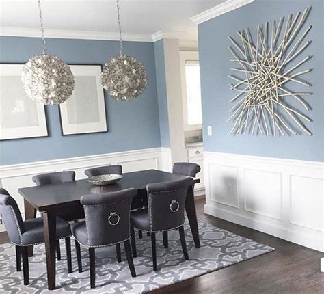 blue grey dining room