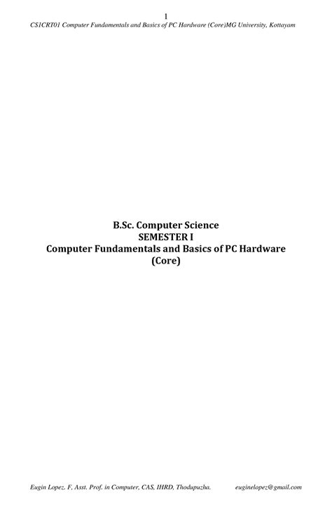 Computer fundamental and data module 1 - CS1CRT01 Computer Fundamentals ...