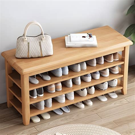 Stylish Shoe Rack in Natural Solid Wood, Multiple Sizes Available ...