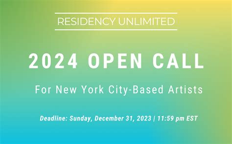 PAST – 2024 New York City-Based Artist Residency Open Call – Residency ...