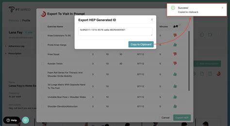 Export HEP from PT Wired to Visit in Prompt – PT Wired