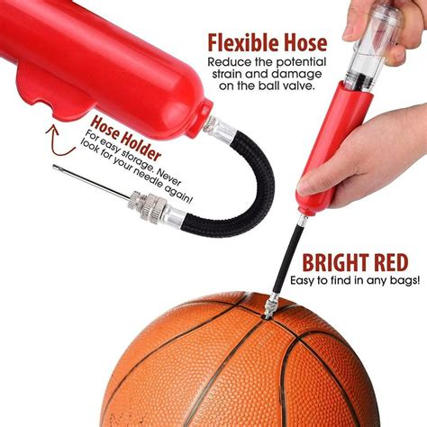 Ball Pump and Needles - Air Pump for Balls, Basketball, Soccer ...