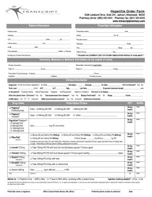 Fillable Online Hepatitis Order Form - Transcript Pharmacy Fax Email ...