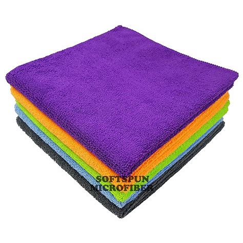 SOFTSPUN Microfiber Cloth - 5 pcs - 40x40 cms - 340 GSM Multi-Color ...