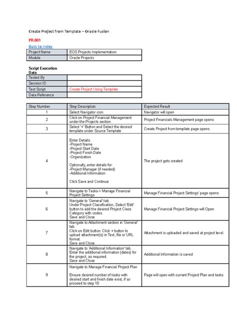 Create Project from Template - Oracle PPM - Create Project from ...
