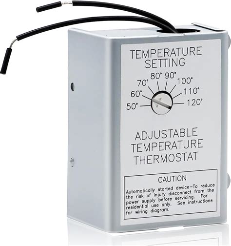 Attic Fan Temperature Controller - 120V Adjustable Thermostat Switch ...
