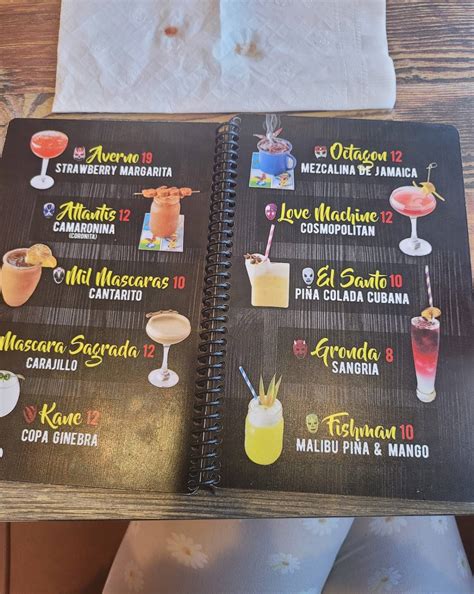 Menu at Sabor a Mexico restaurant, Fairburn