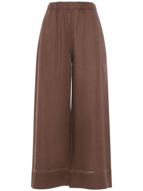 Brama linen wide pants - Max Mara - Women | Luisaviaroma