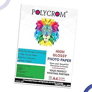 Polycrom Korean Photo Glossy Inkjet Paper A4 Size - White,Vibrant ...