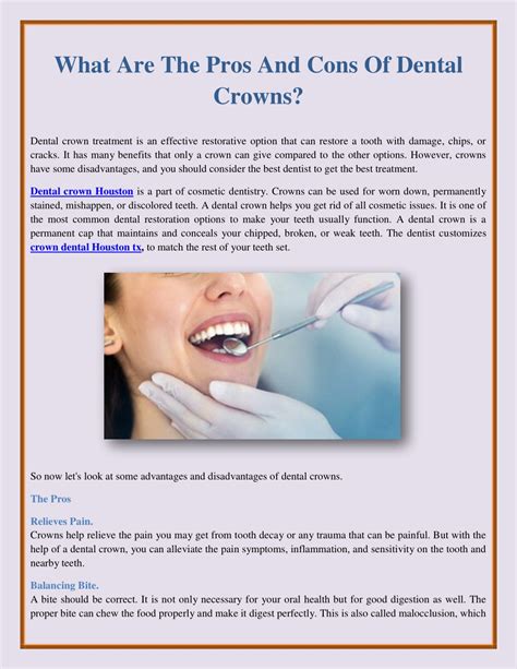 PPT - What Are The Pros And Cons Of Dental Crowns? PowerPoint Presentation - ID:11879226 - disadvantages of dental crowns