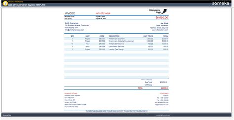 Image result for Web Development Invoice